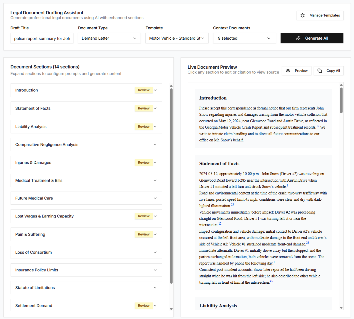 Demand Letter Generation